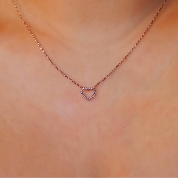 Rose Gold Heart Necklace - Picture 2 of 2